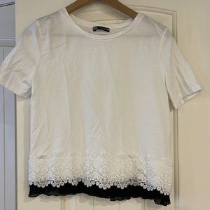 Zara whip top with lace details